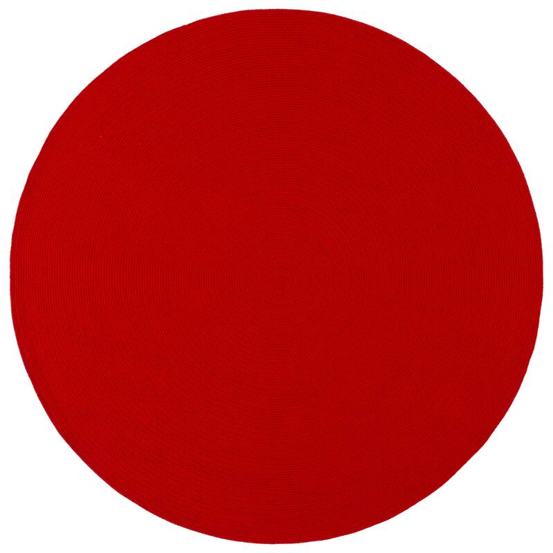 SAFAVIEH Handmade Braided Cosetta Indoor/Outdoor Machine Washable Rug - 6' Round - Rust/Red