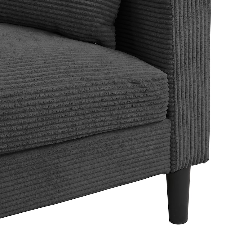 57 inch High Resilience Loveseat Wooden Frame 2 Seat Comfy Small Space Modern Upholstered Dark Gray