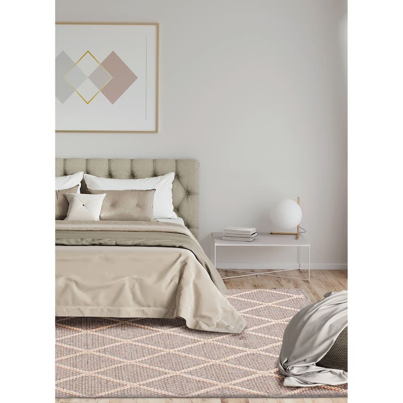 ECARPETGALLERY Braid weave Sienna Grey Wool Rug - 4'1 x 6'0