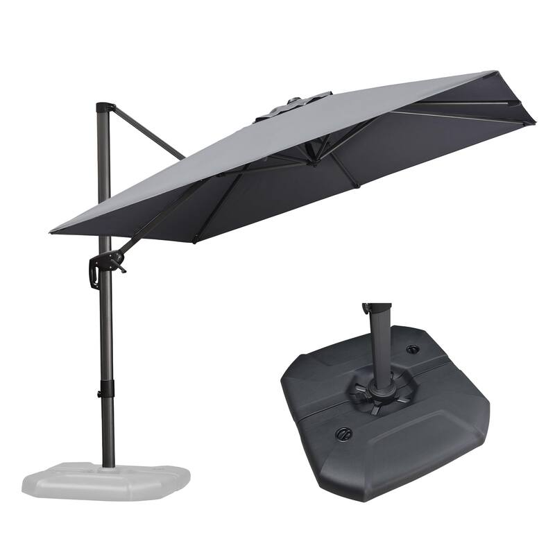 PURPLE LEAF 8 ft 360 Degree Rotation Patio Umbrella With Base