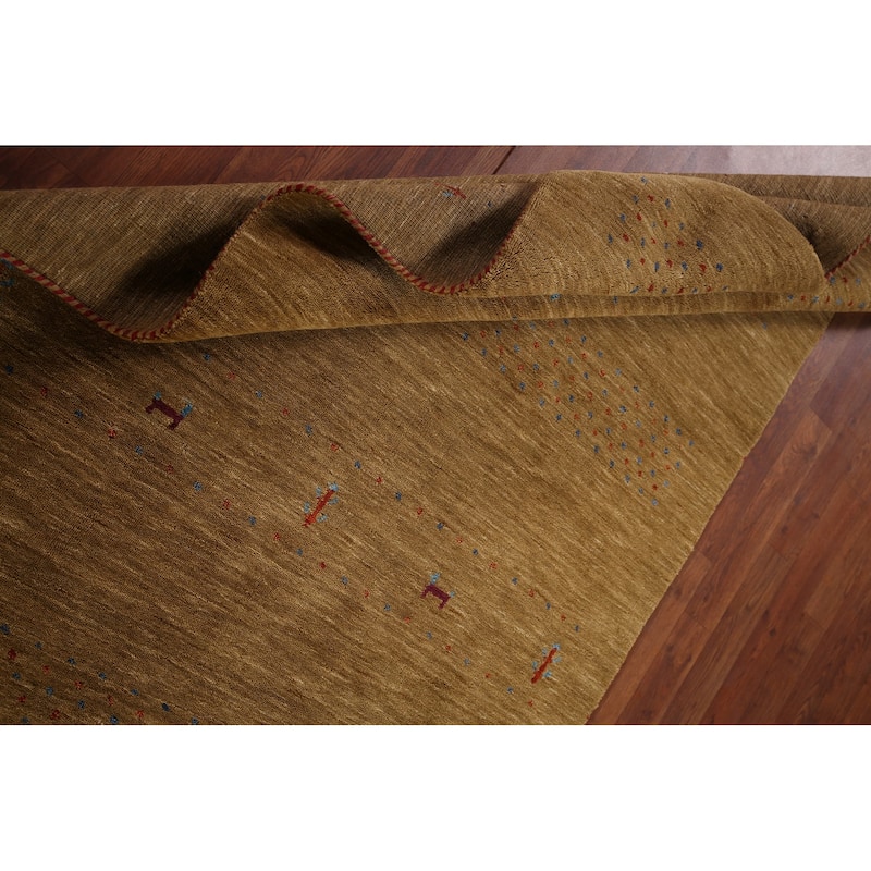 Gabbeh Oriental Accent Rug Hand-Knotted Tribal Wool Carpet - 4'0"x 6'4"