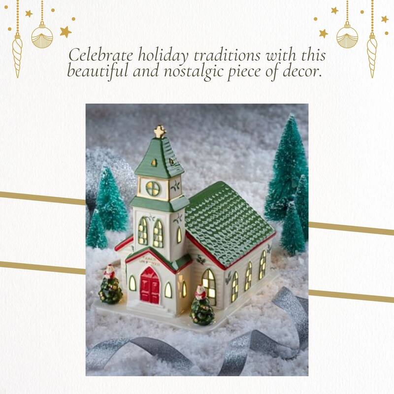 Spode Christmas Tree Village Church - 5.75" L x 5" W x 6.5" H