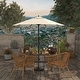 preview thumbnail 27 of 68, California Umbrella 7.5' Round Crank Lift Auto Tilt 8 Rib Aluminum Patio Umbrella, Bronze Finish, Olefin Royal Blue Fabric Antique Beige