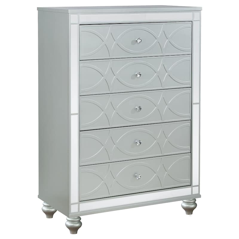 Gunnison 5-drawer Bedroom Chest Silver Metallic - Silver Metallic - 5-drawer