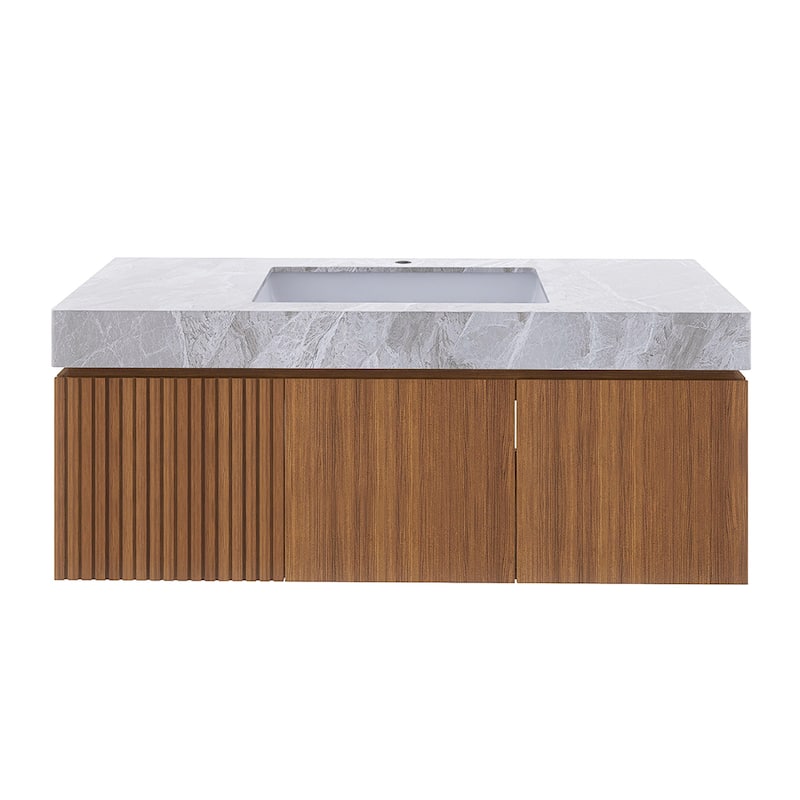 48" Wall-Mounted Bathroom Vanity with Ceramic Sink - 47.64'' x 18.9'' x 17.72''