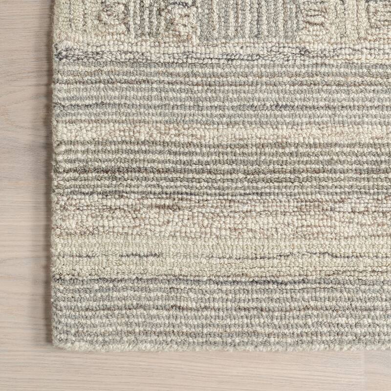 Deco Striped Tile Wool Area Rug