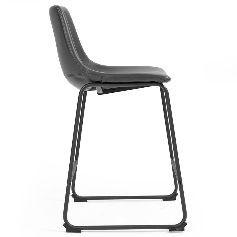 Carbon Loft Richard Faux Leather and Iron Counter Stool (Set of 2)