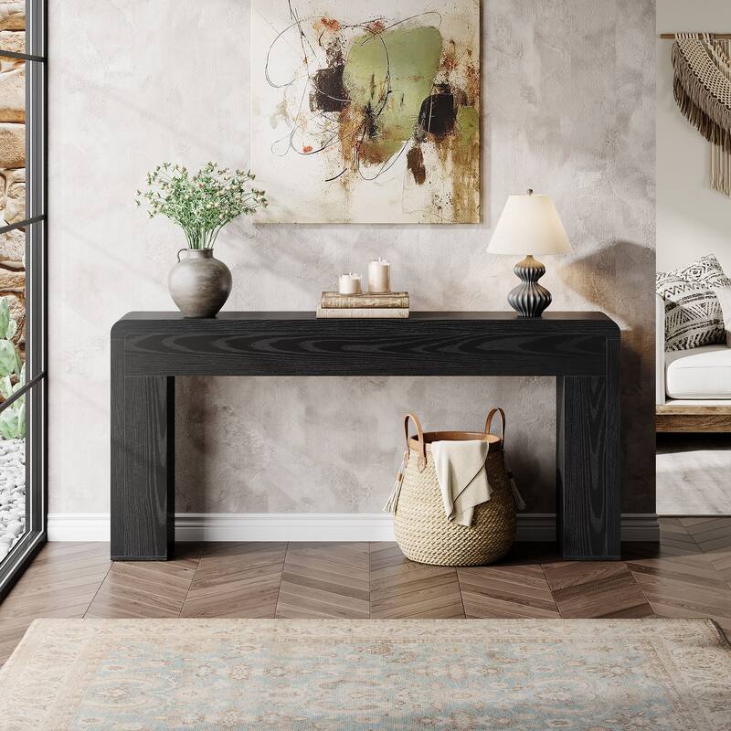 Industrial Rustic Brown Extra Long 70.9" Console Table for Entryway