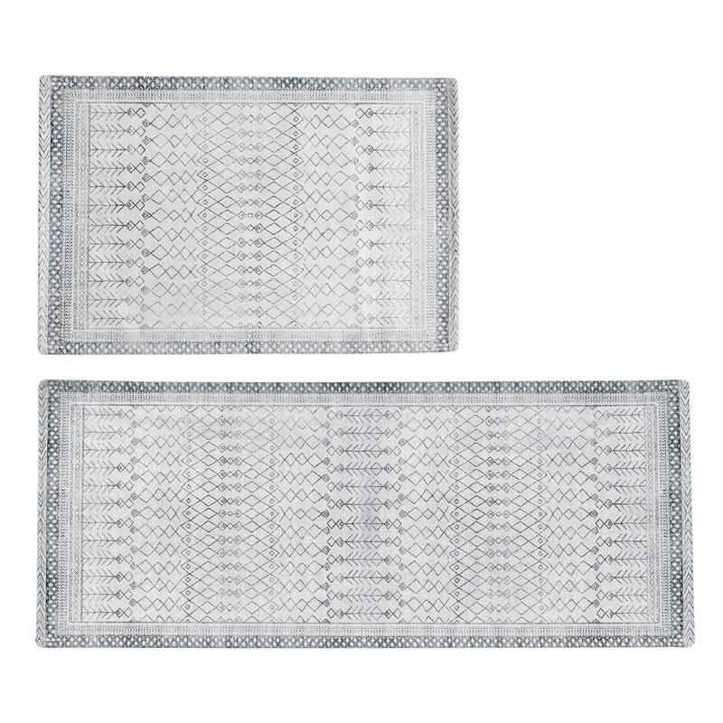 Linery & Co. Machine Washable Slip Resistant Vintage Inspired Patterned Accent Rugs