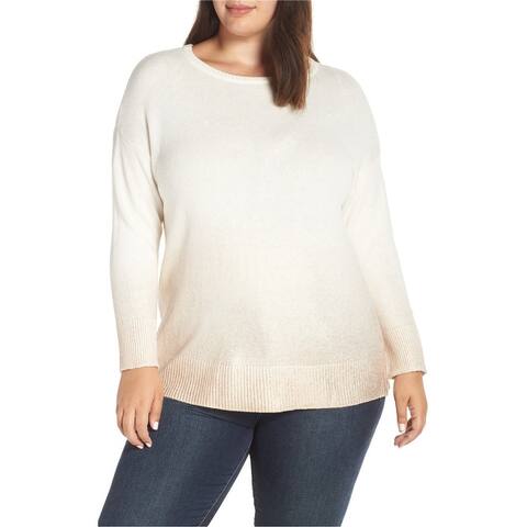 Vince Camuto Womens Ombre Foiled Pullover Sweater