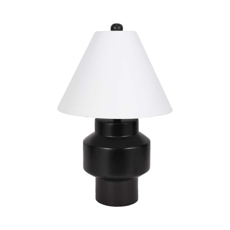 Sagebrook Home 22" Sleek Black Ceramic Cylinder Table Lamp for Modern Spaces - 14" x 14" x 22"
