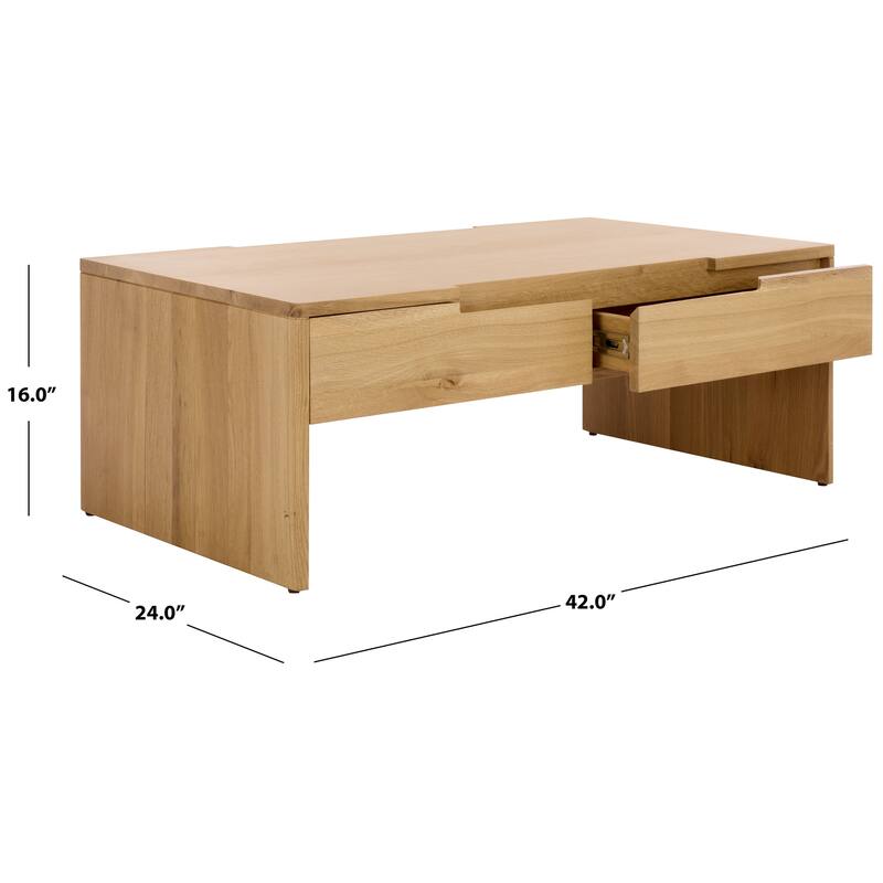 SAFAVIEH Couture Riverside Oak Wood Coffee Table - 42"W x 24"D x 16"H