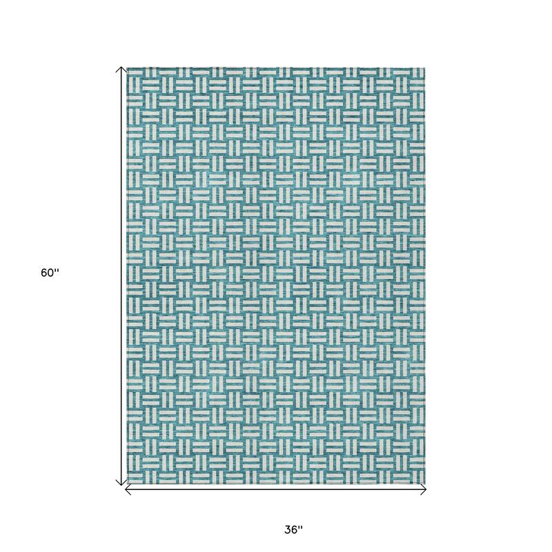 HomeRoots Geometric Transitional Rectangle Outdoor Rug