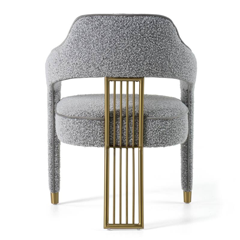Modrest Kasem Modern Grey Fabric & Gold Dining Chair