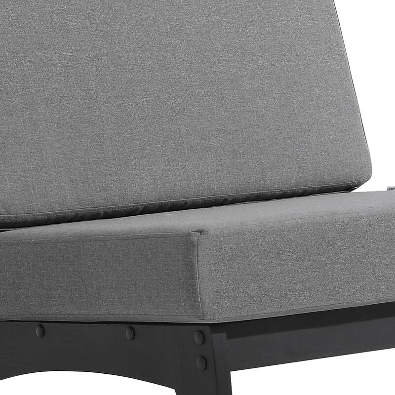 Outdoor Patio Solid Wood Chairs Loveseat Table Chat Set with Cushion