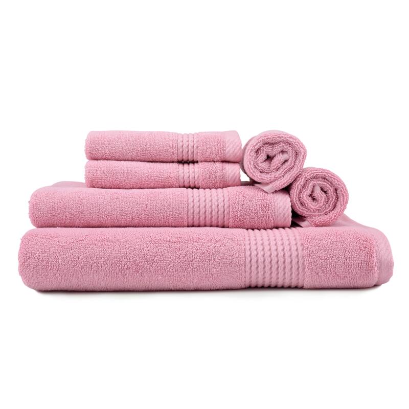 East'N Blue Lara Turkish Cotton Bath Towel Set (Set of 6) - (1 Bath Towel, 1 Hand Towel, 4 Washcloth)