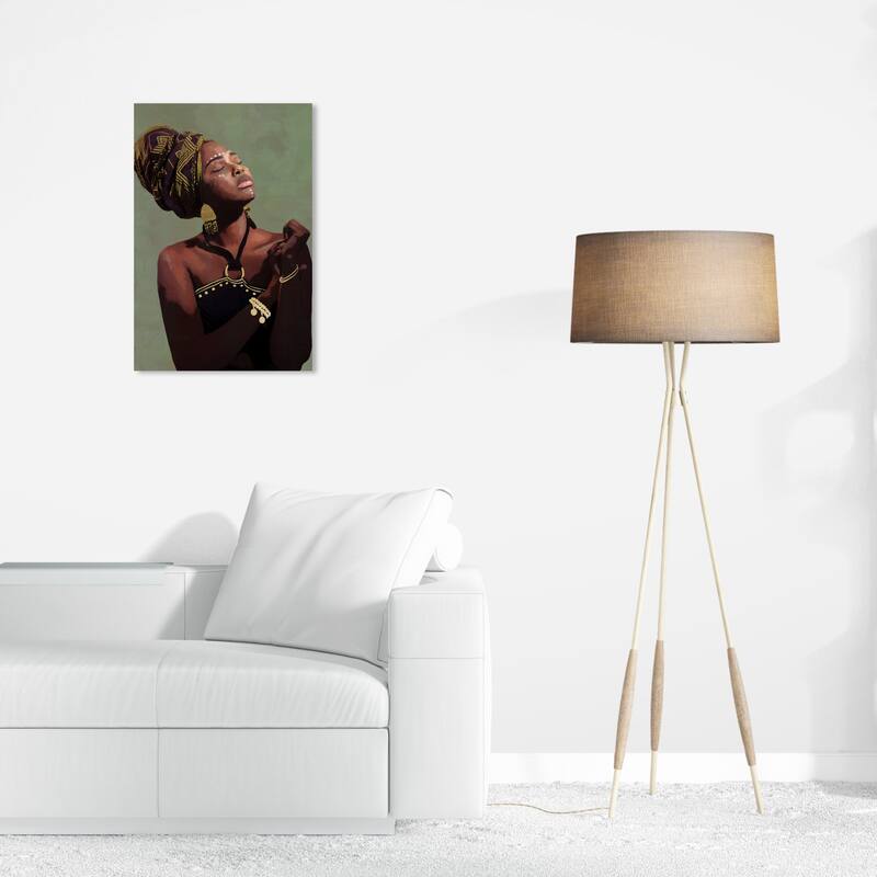 Wynwood Studio Prints People and Portraits Portrait of Strength Brown and Traditional Wall Art Canvas Print - 24 x 16