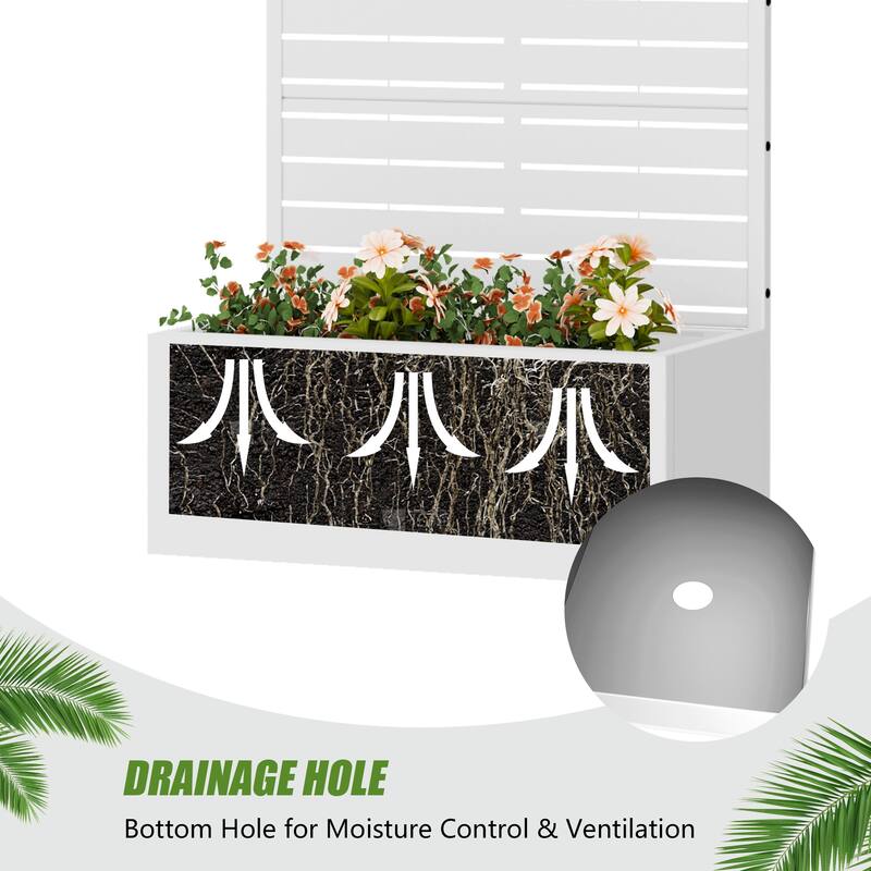 Metal Planter Box with Trellis Privacy Screen Planter Box Set of 2