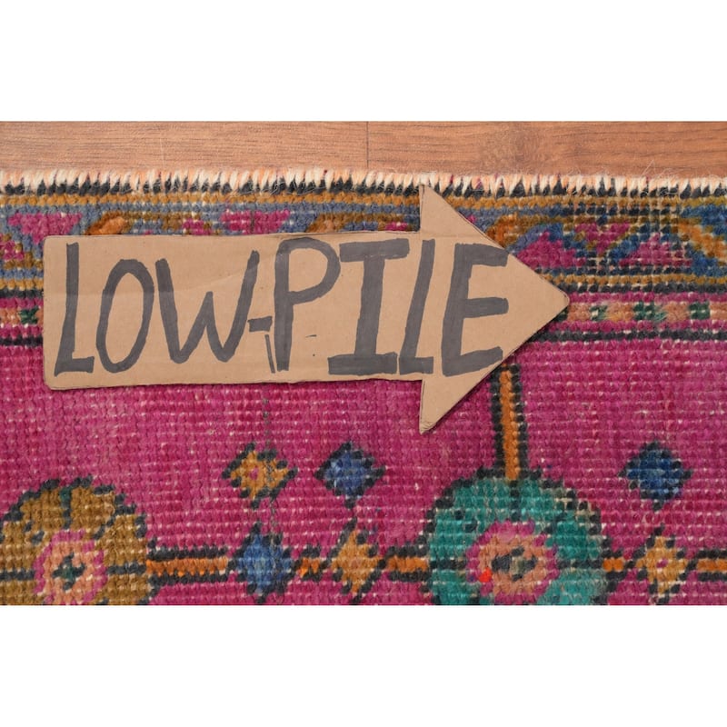 Hand Knotted Oriental 100% Wool Carpet Traditional Geometric Pink Tabriz Area Rug - 4' 9'' X 2' 7''