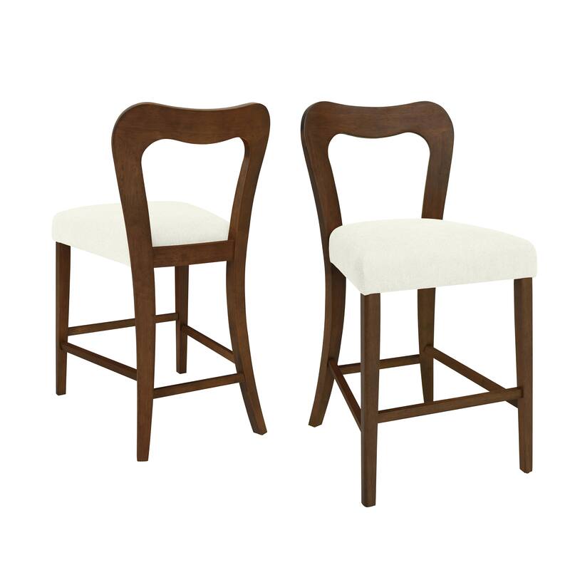 Modern Design Counter Height Armless Stool with Footrest(Set of 2)