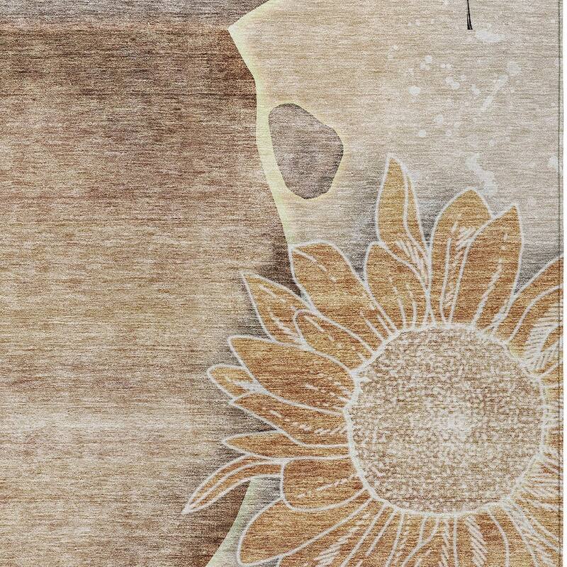 HomeRoots Floral Transitional Rectangle Outdoor Rug