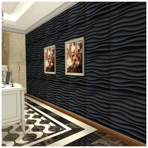 Art3d 3D Wall Panels PVC Wave Design V (32 Sq.Ft)