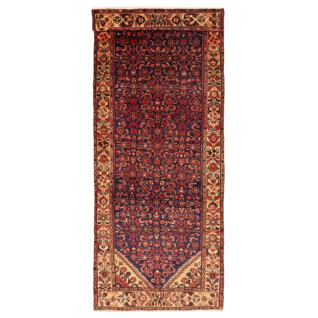 ECARPETGALLERY Hand-knotted Andelz Navy Wool Rug - 3'7 x 9'8