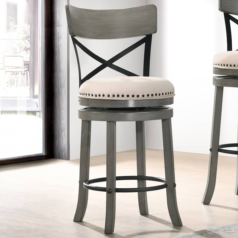 Heidi Modern Farmhouse Swivel Barstools (Set of 2) by Furniture of America