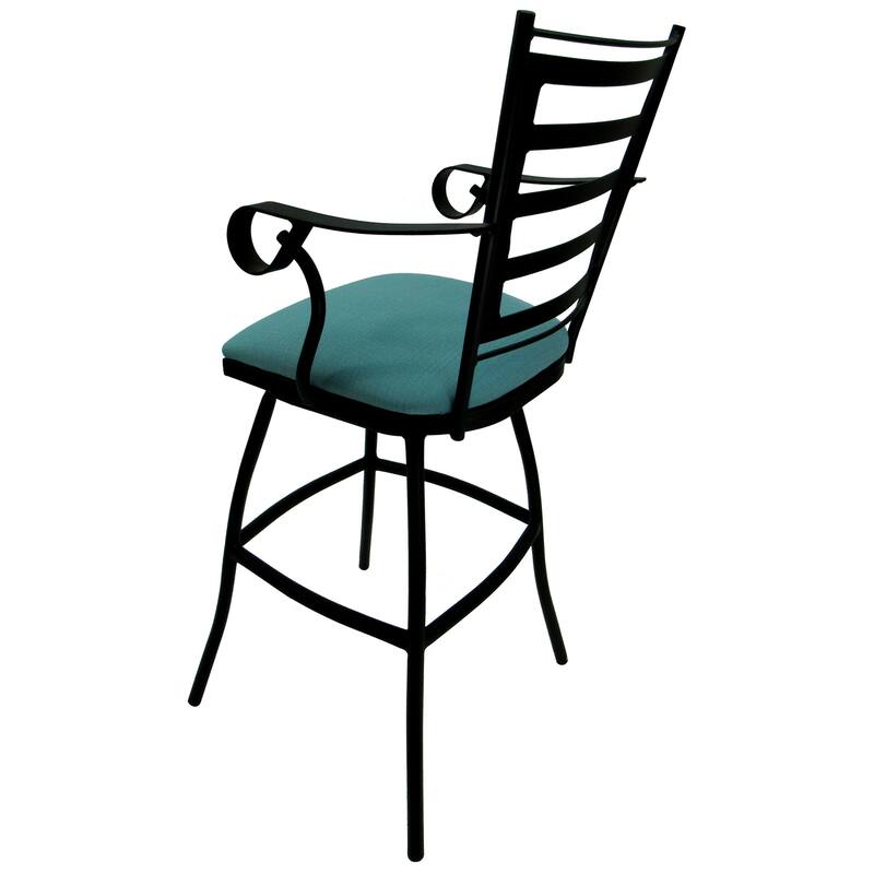 Outdoor Patio Bar Pub Set - 30" Jenna Stools - Black Frame - 36" Table