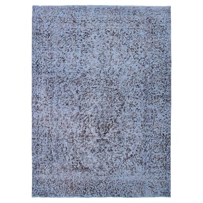 ECARPETGALLERY Hand-knotted Color Transition Denim Blue Wool Rug - 7'9 x 10'10