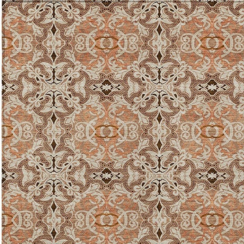 HomeRoots Medallion Transitional Rectangle Outdoor Rug