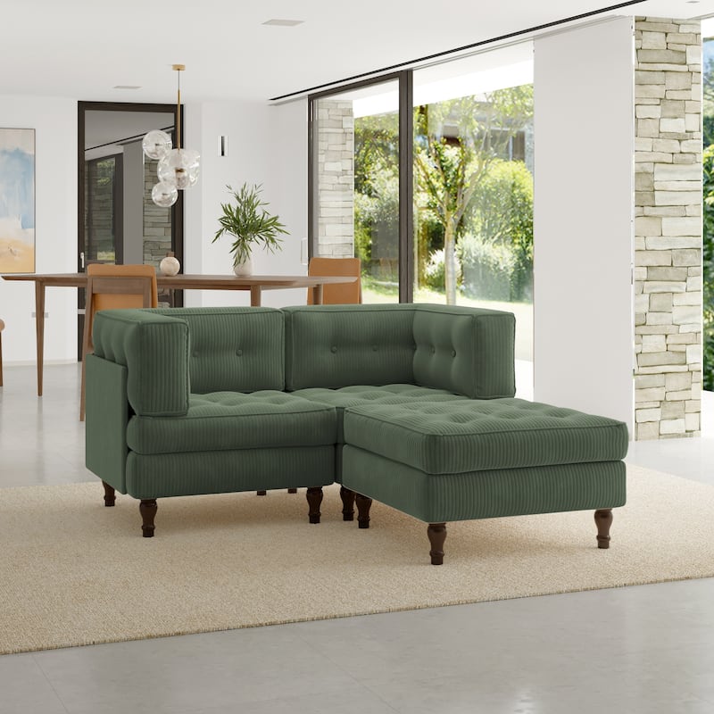 Oversized Sofa Corduroy Tufted Modular Sectional Set