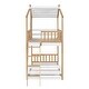 preview thumbnail 16 of 16, Wooden Bunk Bed with Ladder, Guardrail, Roof and Window, Twin Over Twin