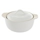 preview thumbnail 1 of 4, 2.3 Quart Round Stoneware Casserole with Lid in White White