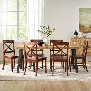 Waldron Acacia Wood and Iron 7 Piece Dining Set by Christopher Knight Home
