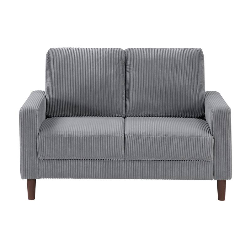 Caspian Corduroy 2-Piece Living Room Set - Wood Finish Exposed Feet