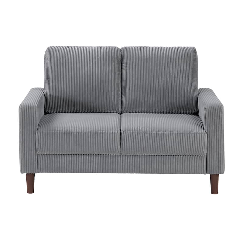 Caspian Corduroy 3-Piece Living Room Set - Wood Finish Exposed Feet