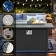 preview thumbnail 6 of 5, Outdoor 50000 BTU Rectangular 45” Propane Fire Pit Table with Glass Wind Guard for Patio, Deck, Backyard, Black - N/A
