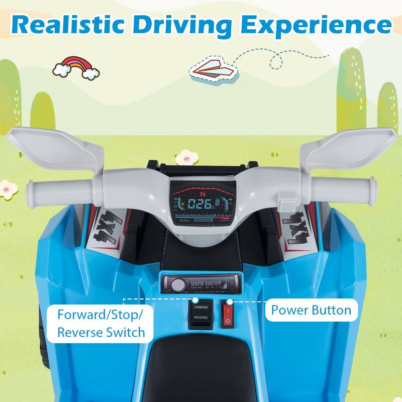 Gymax Kids Electric ATV Car 6V Battery-Powered Ride on Toy w/Removable