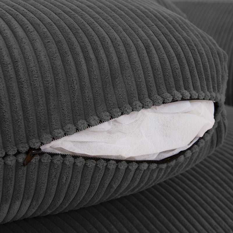 Modern 2 Seater Corduroy Arm Loveseat Sofa
