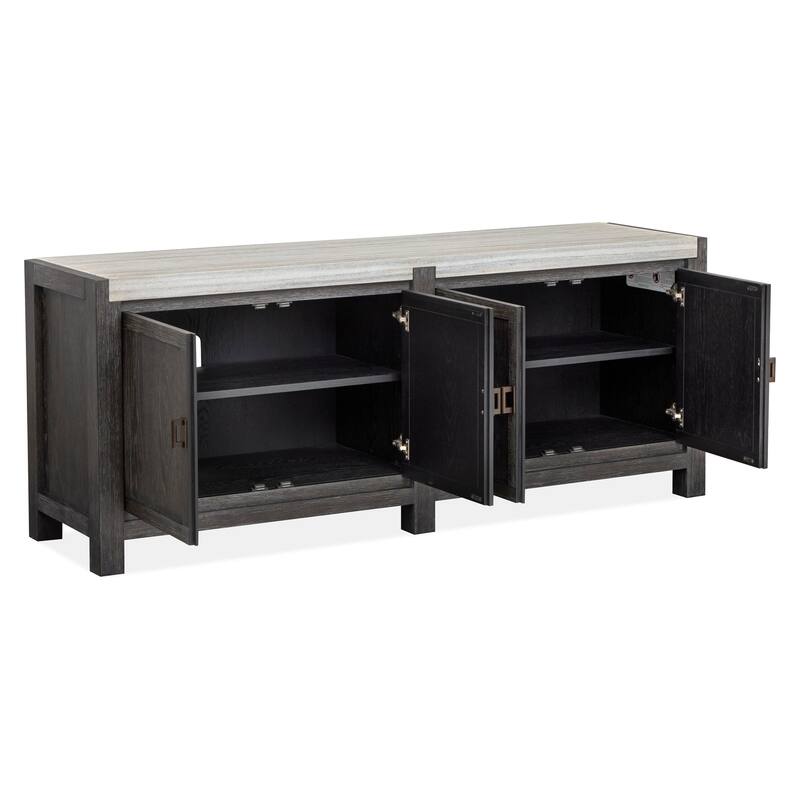 Magnussen Home Plum Creek Ravenwood Black Door Console - 70''W x 18''D x 28''H