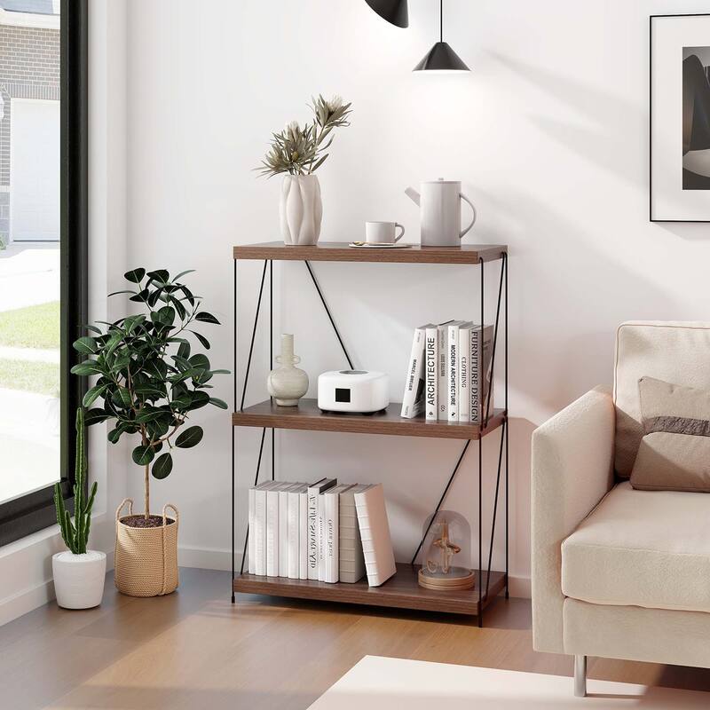 Costway 1/2 PCS 3-Tier Multipurpose Display Rack Freestanding Bookcase