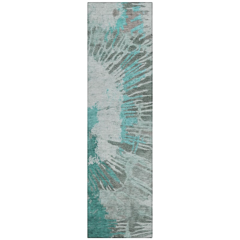 Machine Washable Indoor/ Outdoor Chantille Modern Burst Rug