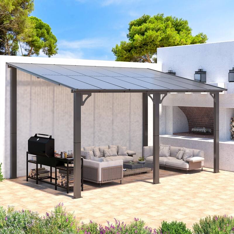 AECOJOY Wall Mounted Gazebos Pergola Gazebo Awnings for Backyard
