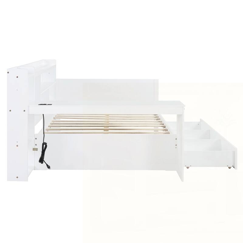 Wooden Daybed With 3 Drawers and USB Ports