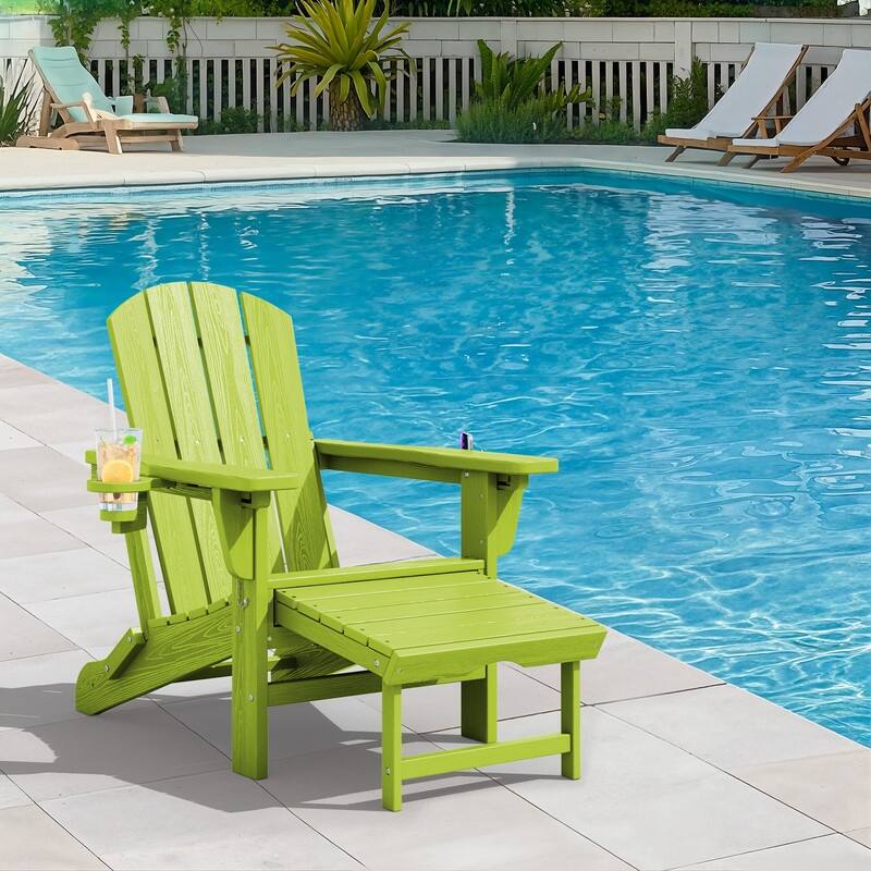 Folding Outdoor Chair with 3-Position Reclining Backrest & Telescoping Footrest