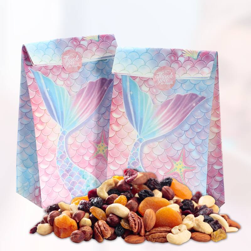 12 Pcs Paper Gift Bags, Party Bags Set, Birthday Gift Bags with Stickers, Candy Bags for Wrapping Gifts