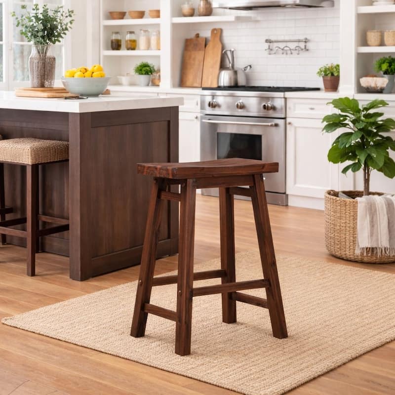 Sonoma Backless Saddle Stool - Single - Chestnut - Counter Height
