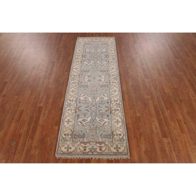 Oushak Oriental Runner Rug Handmade Wool Carpet - 2'8"x 8'0"