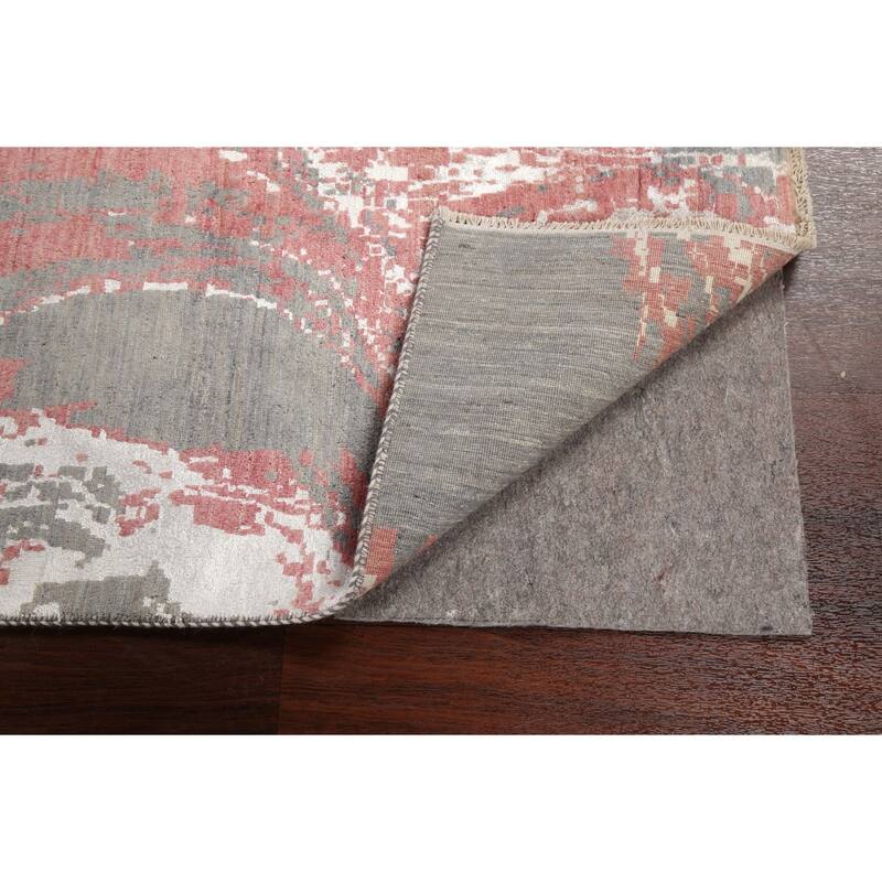 Wool/ Silk Vegetable Dye Abstract Oriental Runner Rug Hand-knotted - 3'1" x 12'2"